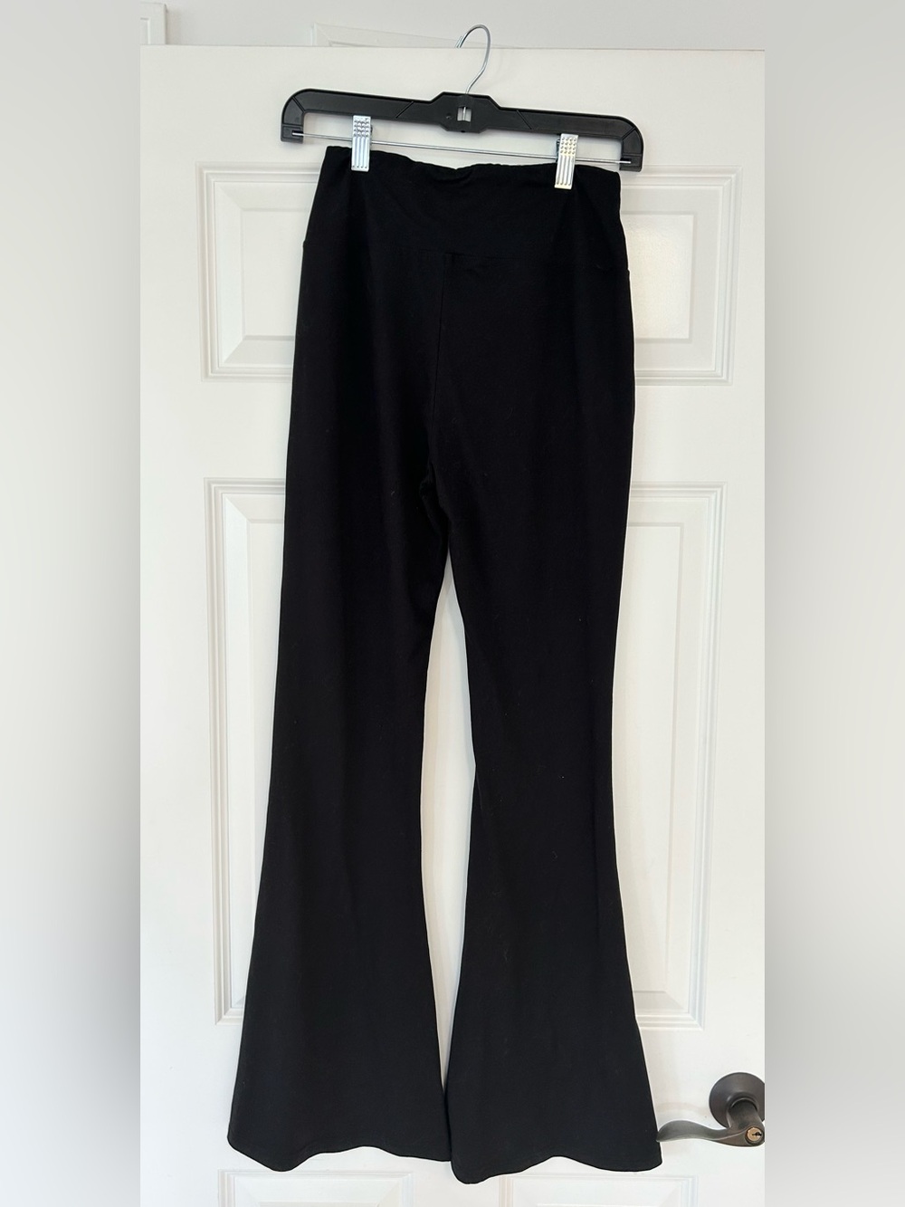 Amazon Black Flared Women's Leggings With Cross Over Waist - Picture 2 of 4